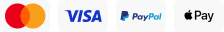 We accept Visa, Mastercard, PayPal and Apple Pay